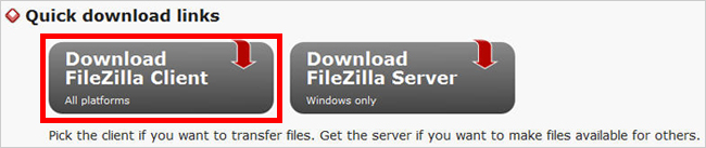 Download FileZilla Client 버튼을 클릭